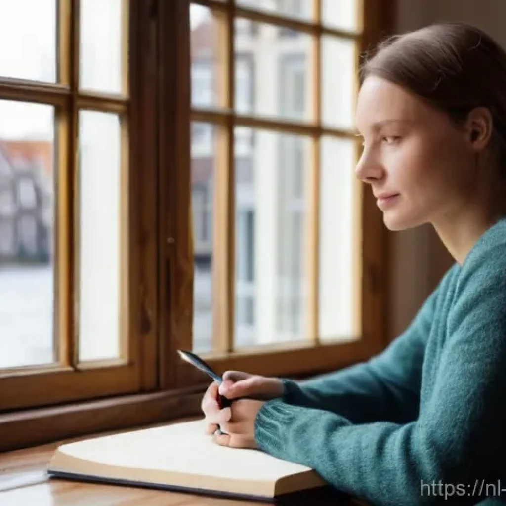 내러티브 건강법을 통한 문제 해결 방법 - **Prompt: Empowered Self-Authoring and Reflection in a Dutch Setting**
    A serene, realistic photo...