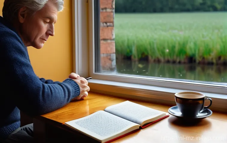 내러티브 건강법과 자기 반성의 중요성 - **Prompt:** A serene and determined individual, appearing to be the "architect" of their own life st...